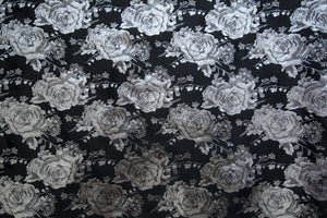 Aluminum Silver Rose Blossoms on Black