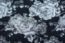 Load image into Gallery viewer, Aluminum Silver Rose Blossoms on Black
