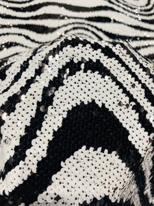 Zigzag Black and White Sequin