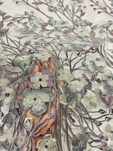 Tricoloured Border Embroidery Lace
