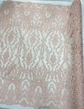 Load image into Gallery viewer, Blush Heavy Embroidery with Damask Design
