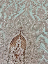 Load image into Gallery viewer, Blush Heavy Embroidery with Damask Design
