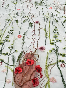 Spring Flowers--Embroidery Tulle