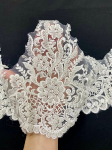 Beaded Bridal Lace Trim 9"