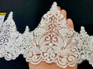 Beaded Bridal Lace Trim 5"