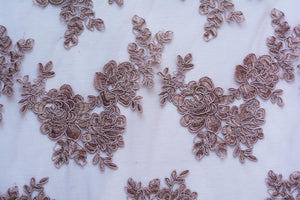 Old Rose Embrodiery Corded Lace