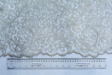 Load image into Gallery viewer, Swirling Quill Grey Embroidery Lace

