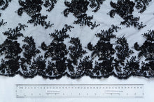 Load image into Gallery viewer, Scale Black Beaded Blossom Lace
