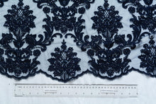 Load image into Gallery viewer, Cloud Burst Blue Damask Design Lace
