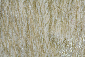 Hand-Beaded Blush Tulle with Sycamore Green Beading