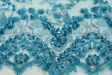 Load image into Gallery viewer, Beaded Fountain Blue Tulle
