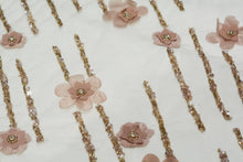 Load image into Gallery viewer, Handbeaded Blush with 3D flower on tulle
