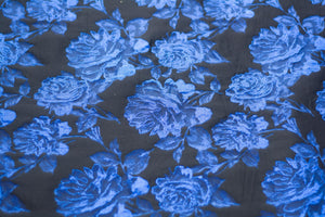 Cobalt Blue Roses on Black