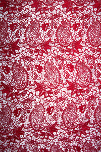 Deep Red Lace Paisley